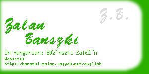 zalan banszki business card